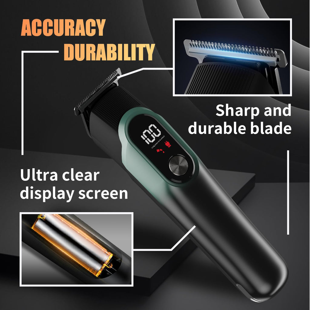 RUIBO Beard Trimmer for Men, 5-in-1 Cordless Hair Clipper Kit with Foil Razor, Waterproof Body, Nose & Ear Groomer, Precision Trimming for Beard, Hair & Body Care