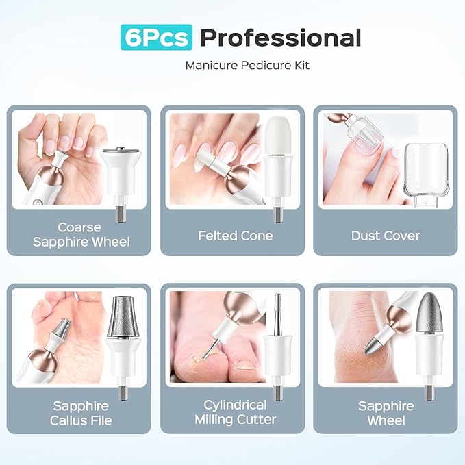COSLUS C43 Professional Manicure Pedicure Kit with Upgrade Standard Grinder