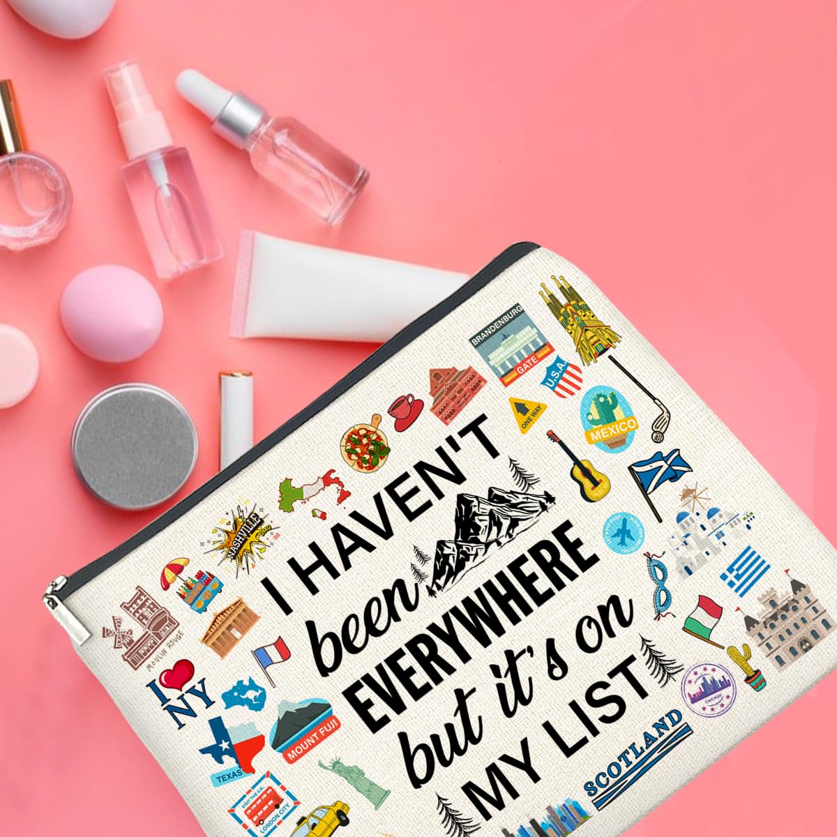 UPNEGE Travel Gifts Makeup Bag for Travelers Women Who Like to Travel