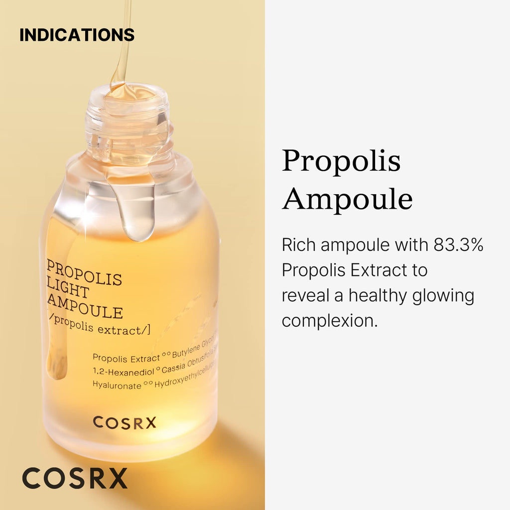 COSRX 73% Propolis Light Ampoule for Sensitive Skin, Fine Lines, 1.01fl.oz