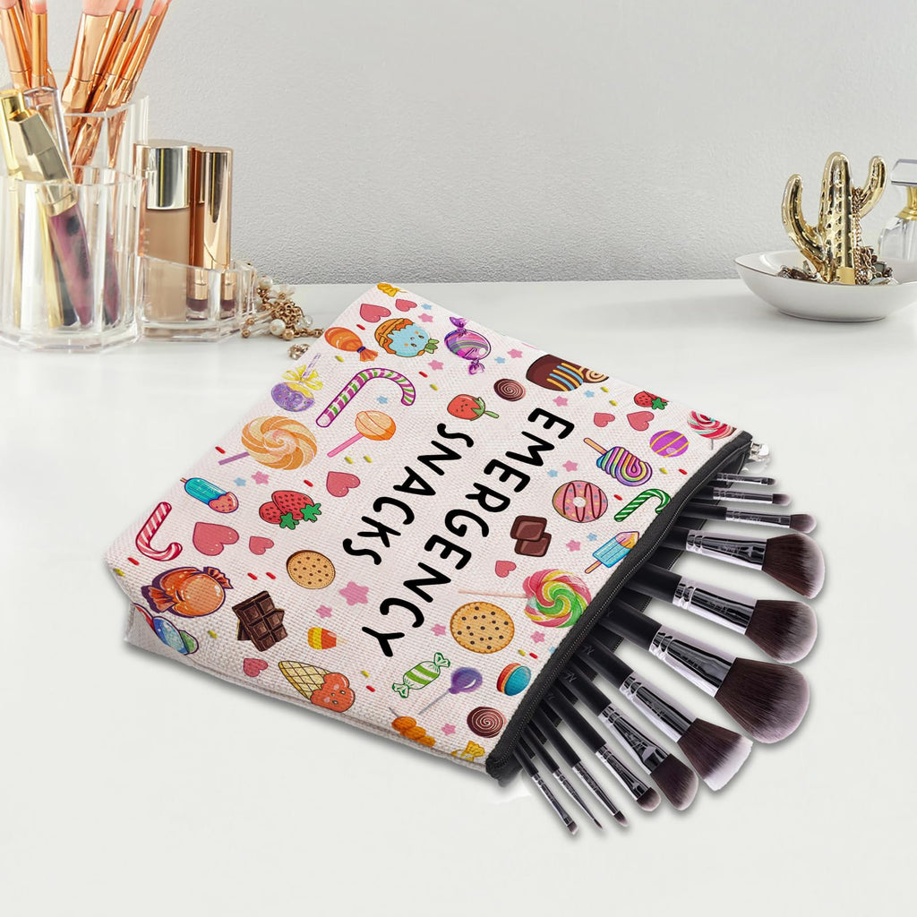 CEASQVAA Snack Bags, Emergency Food Bag Packing Cubes for Women Trip Gifts Favors Travel Bag Essentials, Emergency Snacks Gifts for Her Makeup Cosmetic Bag Pouch Purse