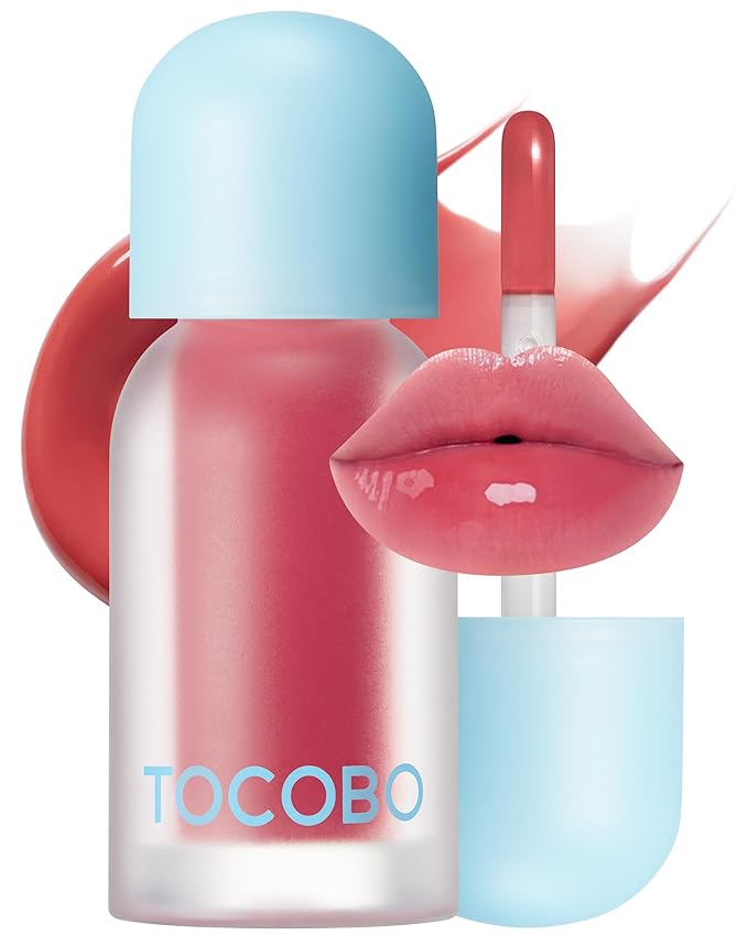 TOCOBO Juicy Berry Plumping Lip Oil 18 Cozy Pink (Muted Rose) – Korean Vegan Tinted Gloss with Volufiline™ | Universal MLBB, Silicone Tip, Non-Sticky, 0.12 fl.oz