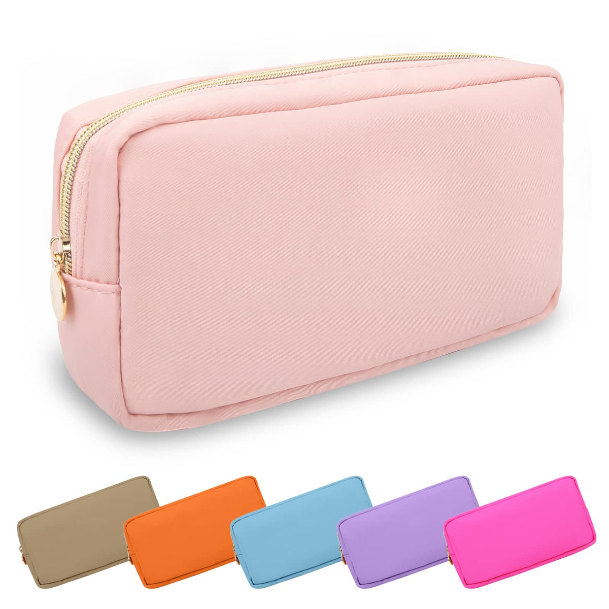 UIXIZQ Small Makeup Bag Pouch for PurseNylon Travel Toiletry Storage Bag Cute Preppy Cosmetic Bag for Women Girls,Waterproof Makeup Organizer Bag Pouch Skincare Bag Purse with Zipper (Small-Flamingo)
