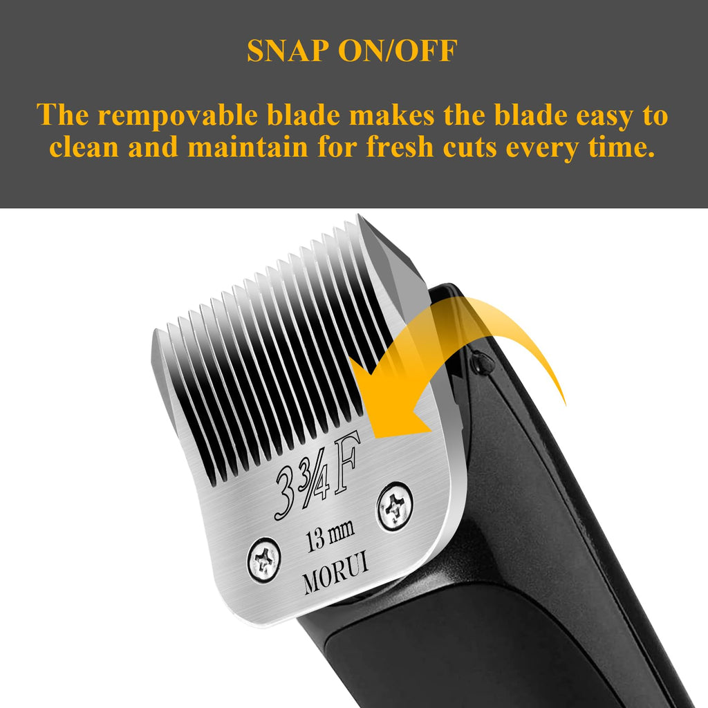 morui 3-3/4F Cut Length 1/2"(13mm) Detachable Pet Dog Clipper Blades UltraEdge Series Clipper Blades for Dog Grooming Compatible with Most Andis,Oster A5 Wahl KM Series Clippers