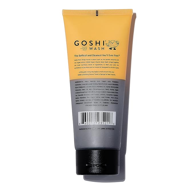 GOSHI Super Vitamin Body Wash - pH-Balanced Exfoliating, 3.4 oz