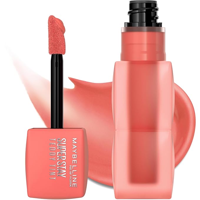 MAYBELLINE Super Stay Teddy Lip Tint, Long Lasting Matte Lipstick For Up To 12HR Wear, Baby Tee, 1 Count