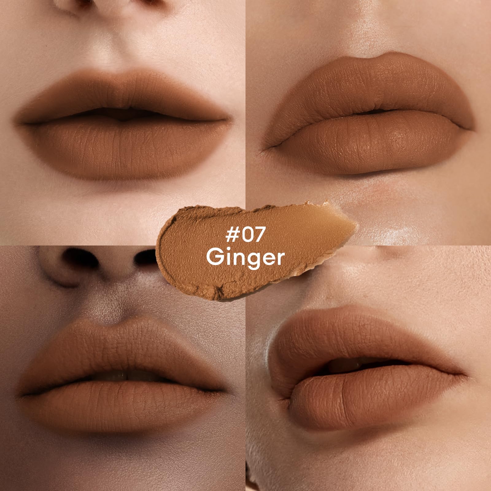 ITY Velvet Matte Finish Lip Stain-Mousse Textured Lip Clay, Orange Shade, Conceals Lip Lines, Rich Pigment Lip Tint Lipsticks, 0.14 oz (4g) in Ginger