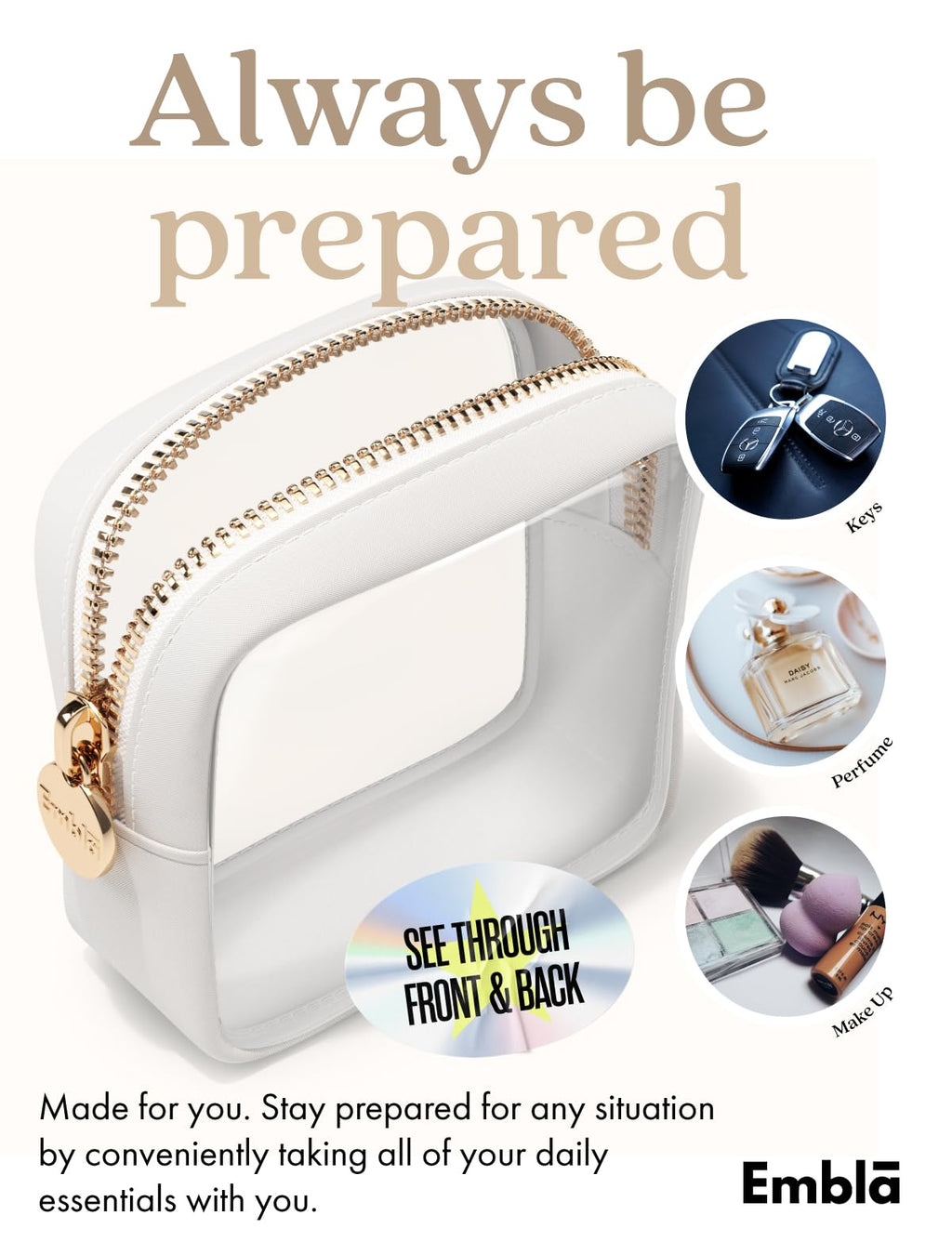 Makeup Bag for Women, Travel Cosmetic Organizer, Waterproof Toiletry Pouch