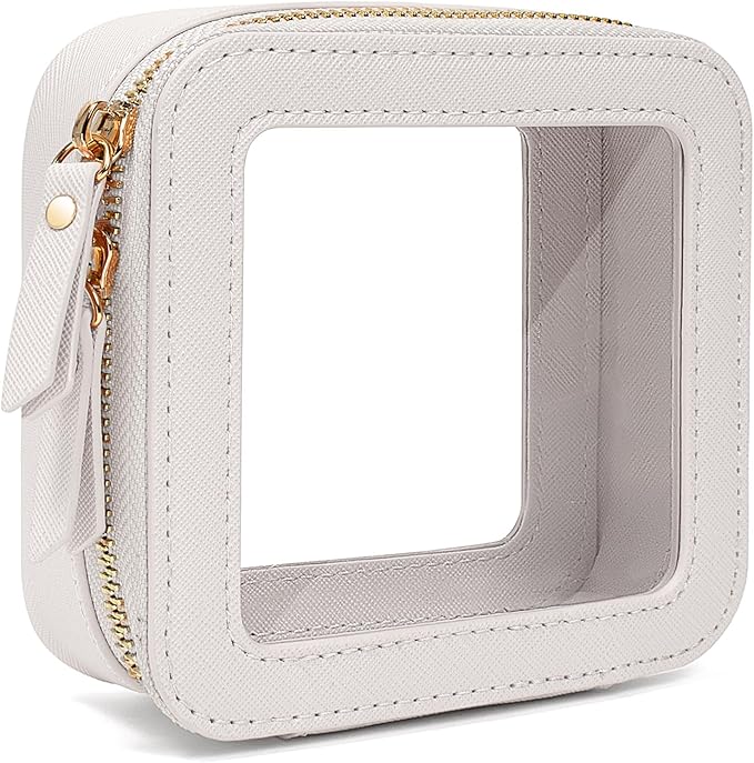 FFpaw Clear Makeup Bag, Small Makeup Bag TSA Approved Toiletry Bag Cosmetic Travel Bag Cute Makeup Bag Organizer Makeup Case Pouch Car Essentials for Women Men
