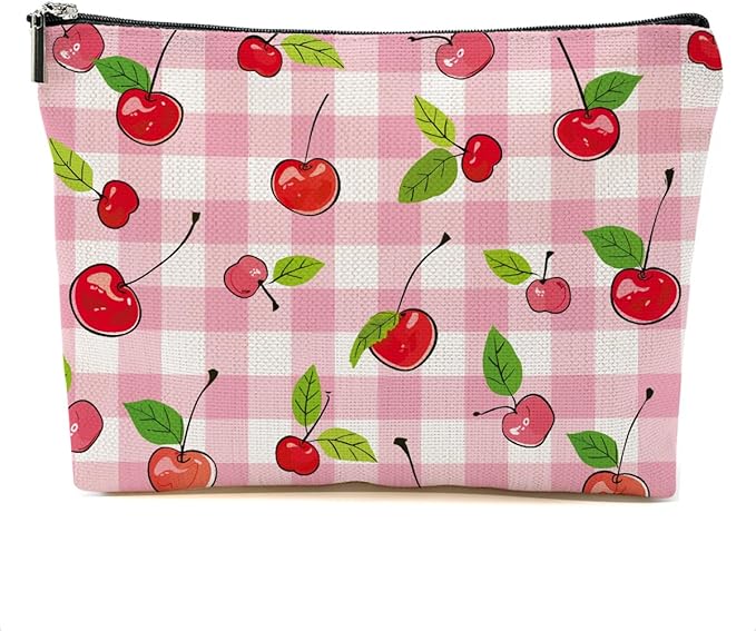 DHKG Cherry Makeup Bag Cherry Gifts for Women Girls Friend Daughter
