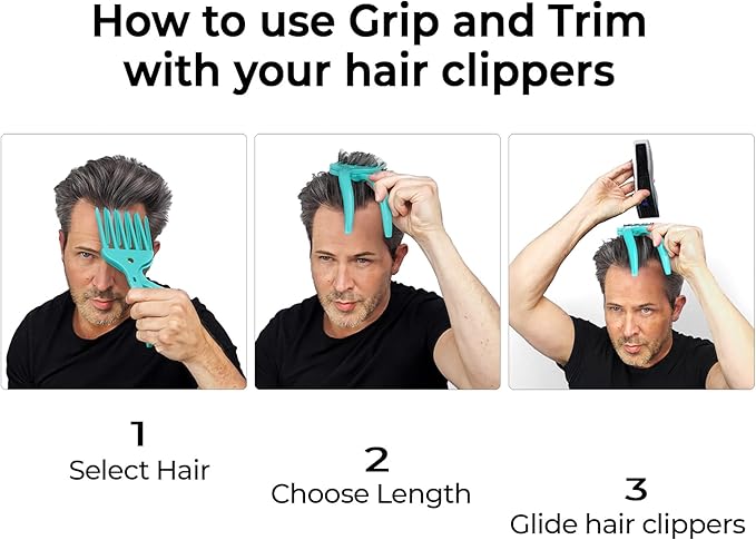 Cut Your Own and Other's Hair at Home the Easy Way | DIY Haircut Tool for Everyone | Use with Your Hair Clippers for Clean, Even Trims Every Time with Grip and Trim.