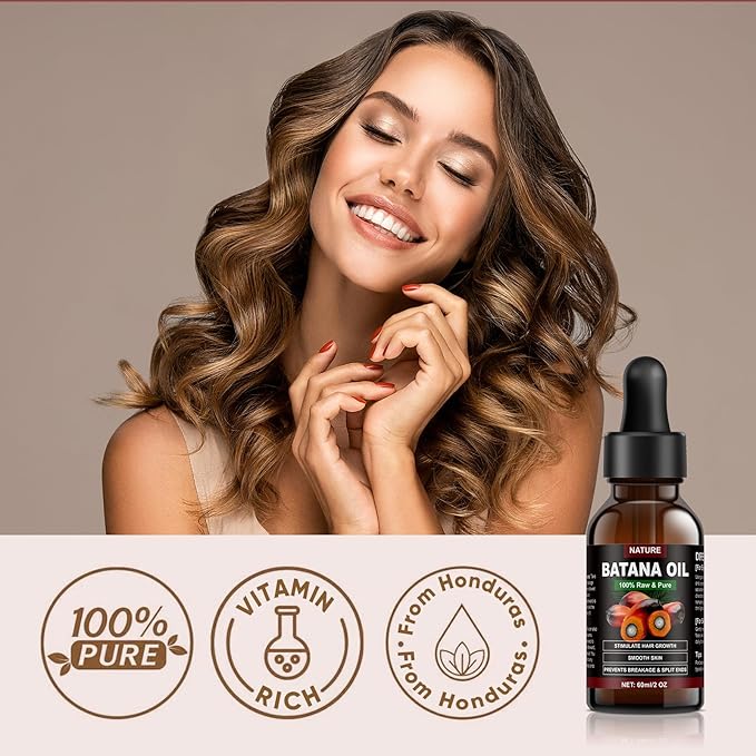 XLFWSN Batana Oil for Hair Growth - Organic, Unscented, Clear Oil for All Hair Types - Enhances Radiance & Nourishment