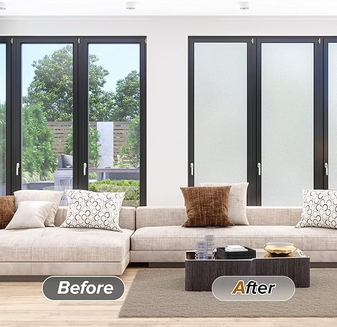 rabbitgoo Frosted Glass Window Privacy Film, Static Cling, 35.4" x 78.7"