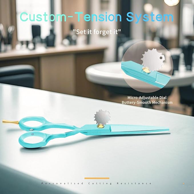 Purple Dragon 5.5 inch Hair Cutting Scissors Set with Razor - Blue