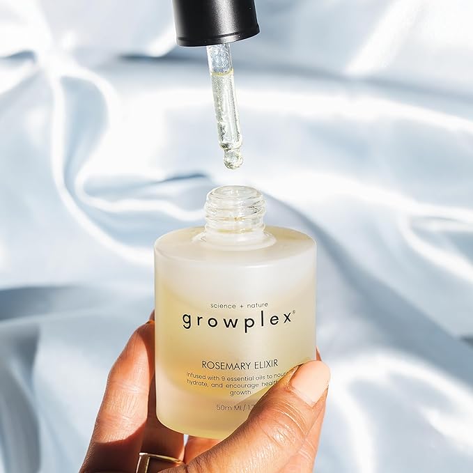Growplex Rosemary Elixir – Daily Scalp Oil with 9 Essential Oils – Lightweight, Non-Greasy Formula for a Healthy-Looking Scalp – For Men & Women – 2oz