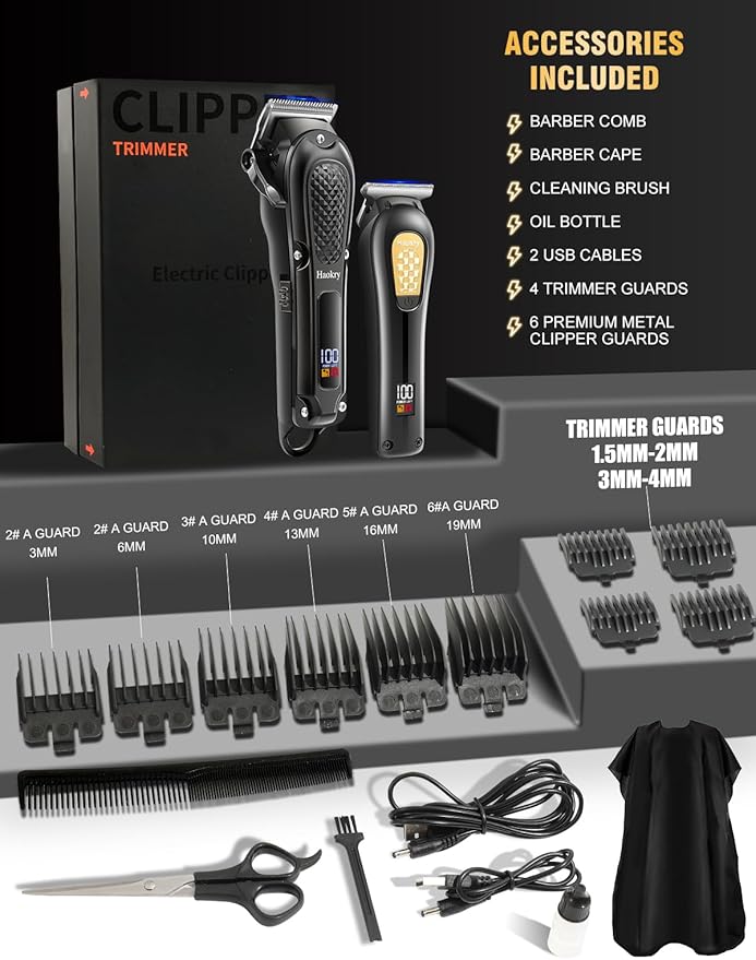Haokry Hair Clippers & Trimmer for Men,Professional Barber Clippers and Trimmers Set,Mens Cordless Hair Clipper for Barbers Haircut Kit,Beard Trimmer,Rechargeable Electric Shaver