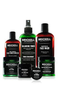 Brickell Men's Daily Elite Face Care Routine I, Toner, Gel Face Wash, Face Scrub, Anti-Aging Cream, Eye Cream, Charcoal Mask & Moisturizer, With Protein Peptides, Hyaluronic Acid, & Caffeine, Scented
