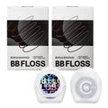 Brushmo Black Floss (BBFloss) - Expanding Floss, Gum-Friendly Soothing Mint Dental Floss, Natural Vegan Wax to Remove Plaque from Teeth, Dentist Designed PTFE & PFAS Free Oral Care, 2 Spools, 110 yd