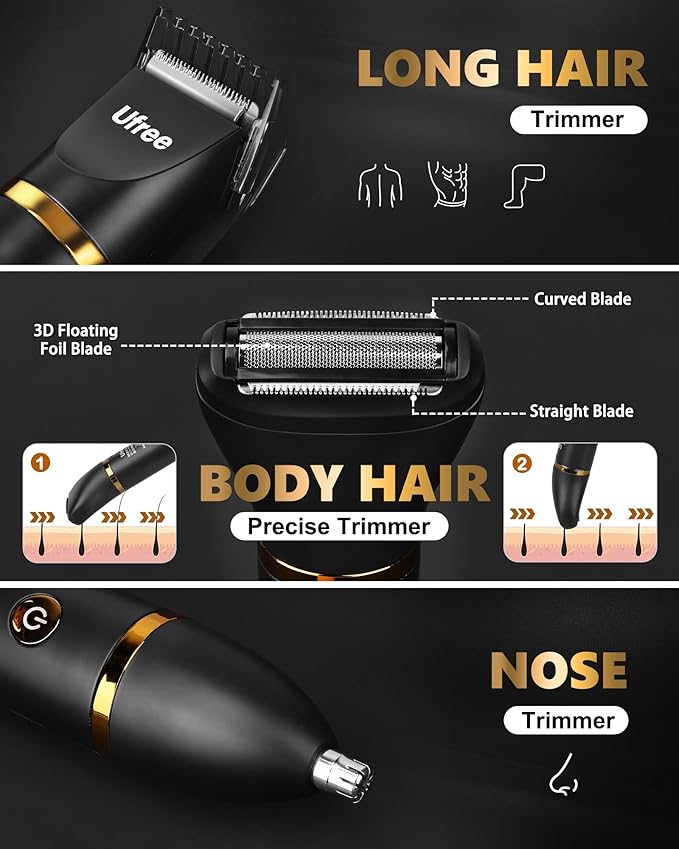 Ufree 3-in-1 Bikini Trimmer Electric Razors for Women, Body Hair Trimmer