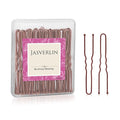 JASVERLIN U Shaped Bobby Pins Hair Brown, 2.4 In Bun Hair Pins 100 Pcs