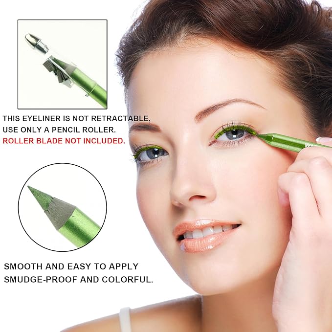 Meilury 3 Colorful Eyeliner Pen Set, Eye Shadow Pencil, Pearl Eyeliner Kit Metallic Glitter Colored Eye liner for Women Eye&Lip Liner Professional Waterproof Eye Makeup (3PCS A)