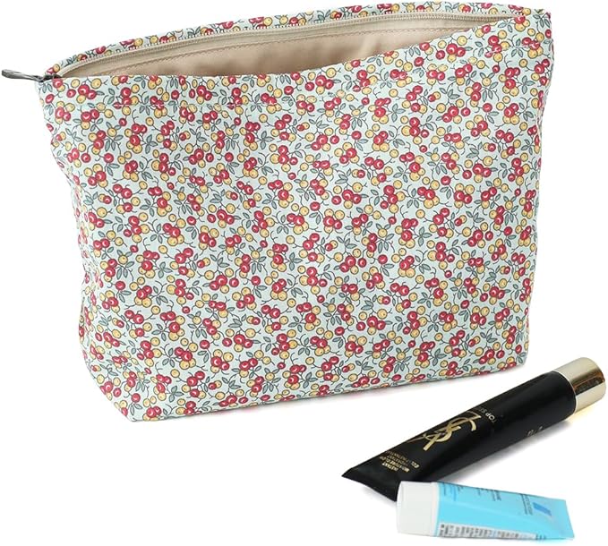 BBORGDC Large Capacity Cotton Printed Makeup Bag - Travel Cosmetic Pouch & Toiletry Organizer with Zipper, Perfect for Daily Use or as a Gift
