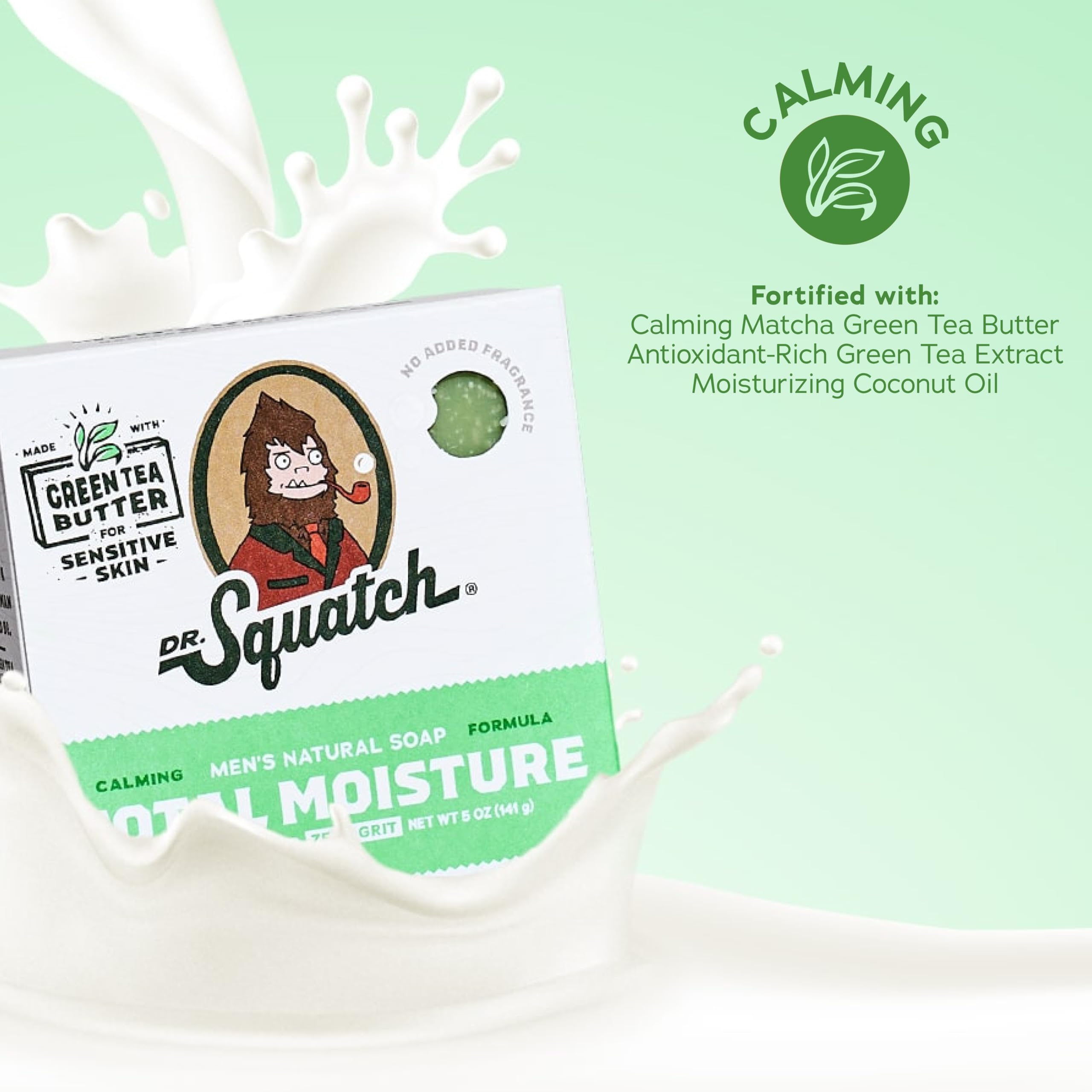 Dr. Squatch Total Moisture Natural Men’s Bar Soap – Non-Drying 2-in-1 Face + Body Soap Bar – Plant-Based Ingredients, Created for All Skin Types – Gifts for Men – 5oz (3-Pack)
