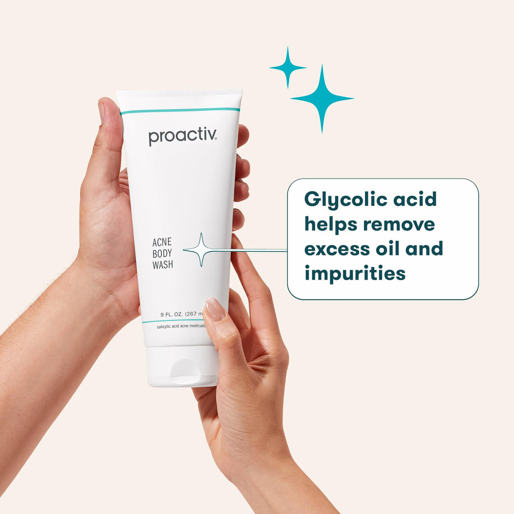 Proactiv Acne Body Wash, Gentle Body Cleanser, Unclogs Pores and Clears Body Blemishes, Salicylic Acid & Glycolic Acid Formula, Soothing Complex of Shea Butter, Vitamin E & Aloe Vera Extract, 9 Fl Oz