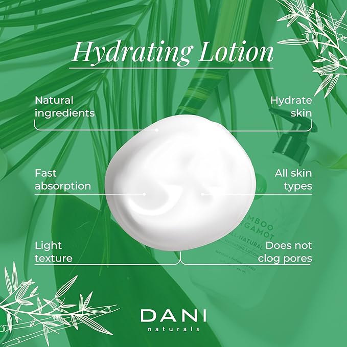 DANI Naturals Bamboo Bergamot Body Lotion, Paraben-Free, Vegan, 12 fl oz