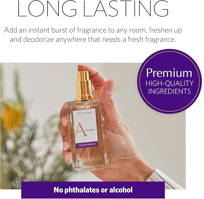 AGRARIA Lavender & Rosemary Room & Linen Spray, Fabric Freshener
