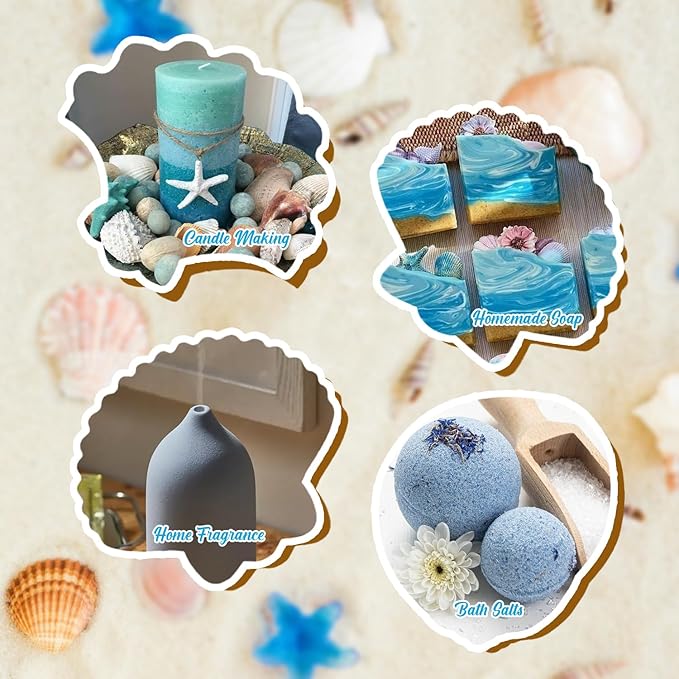 ARVIDSSON Summer Essential Oils Set, Tropical Fragrance Oil for Diffuser, Soap and Candle Making - Ocean Breeze, Pina Colada, Fresh Cotton, Pink Sand, Plumeria, Coconut, Scented Oil for Home