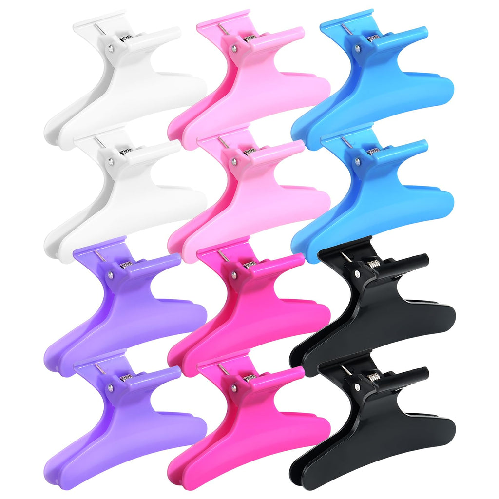 Ondder Butterfly Hair Claw Clips for Styling & Sectioning - Pro Hair Clamp Clips for Makeup, Cutting & Coloring - Hair Accessories for Women & Girls