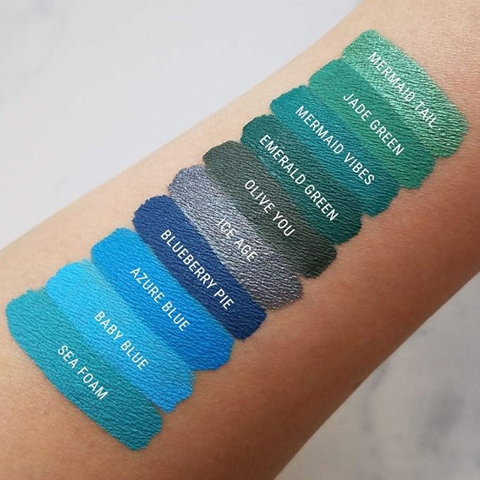 Aromi Sea Foam Matte Liquid Lipstick | Aqua, Aquamarine Lip Color for Women, Blue Green Shade (Sea Foam)