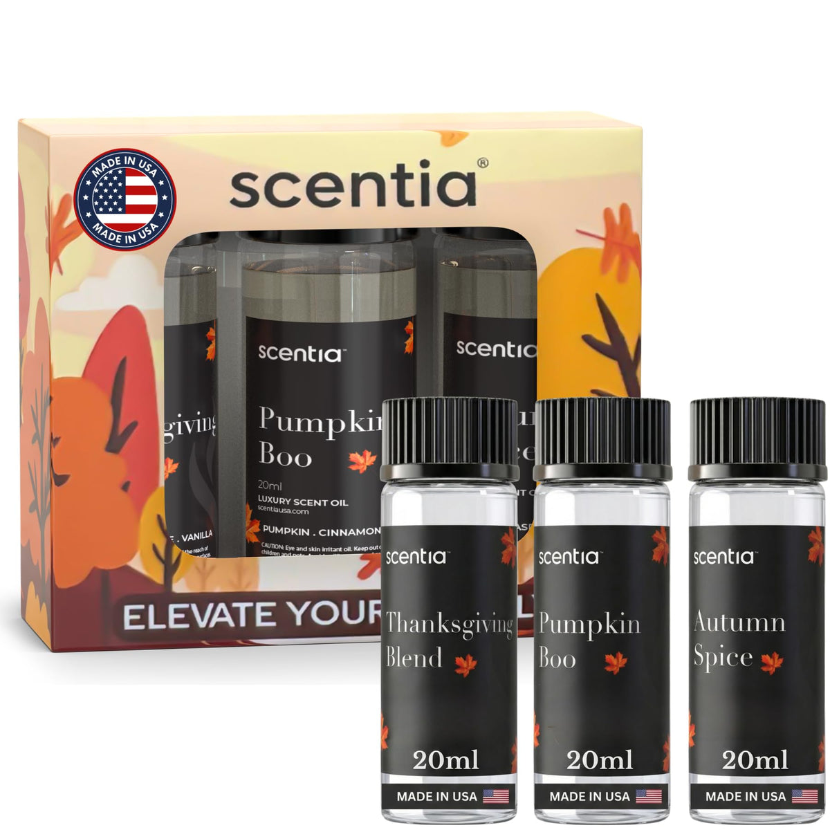 Scentia Luxury Fragrance Oil Gift Set for Diffusers & Home Scenting, 3x20mL