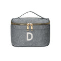 EURYNOME Makeup Bag with Custom Letter W, Water-Resistant Travel Organizer Pouch, (8.3x5.1x5.1 Inch) Cosmetic Case for Women — D