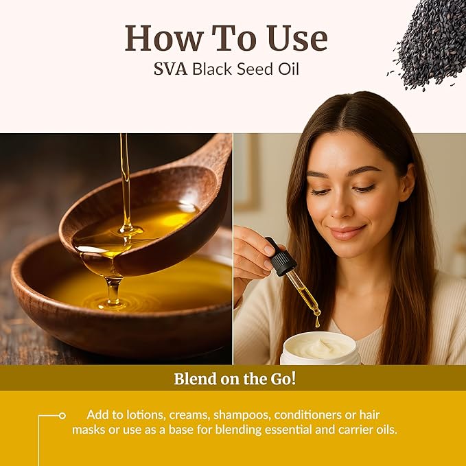 SVA Black Seed Carrier Oil, Glass Bottle, Large Size, 32 Fl Oz (946 ml)