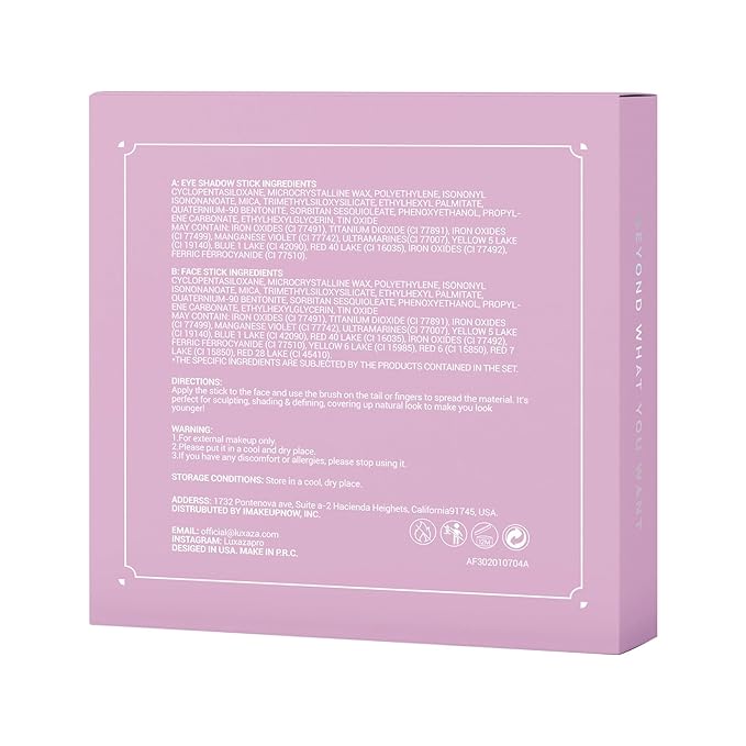 LUXAZA 6PCS Champagne Pink Eyeshadow Stick Makeup Sets, Long Lasting Cream Shadow,Metallic And Matte Shimmer Eye Shadow Eye Brightener Stick Pencil Crayon, B04-Champagne Pink