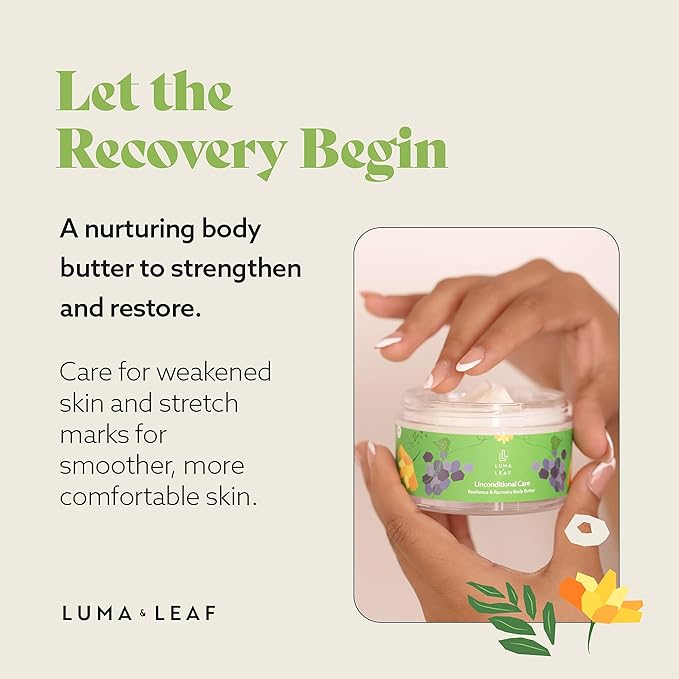 LUMA & LEAF Stretch Mark Cream for Pregnancy, Belly Butter for Stretch Marks & Scars, Whipped Shea Butter with Prickly Pear & Vitamin E, Safe for Pregnancy & Postpartum, Fragrance Free 5 oz
