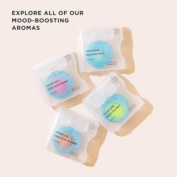 Cocofloss Expanding Woven Dental Floss by COCOLAB, Mint Scent, 4-Pack