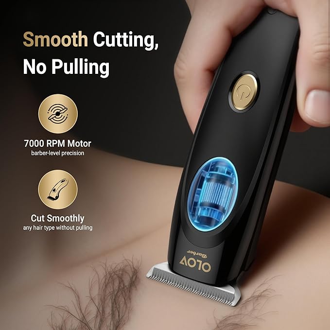 OLOV barber Hair Trimmer for Men, Cordless T-Blade Beard Trimmer, Professional Rechargeable Hair Clippers for Hair Cutting