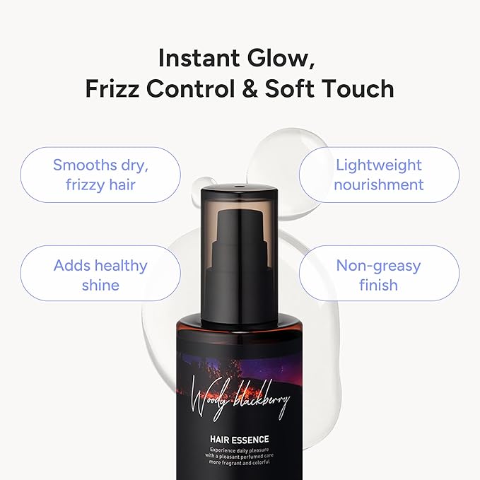 BANANAL 2-in-1 Hair Serum & Perfume Oil - Korean Hair Care, Moroccan Argan Oil & 12 Amino Acids for Dry Damaged Hair, Anti-Frizz Glass Hair Shine, Paraben-Free, Woody Blackberry, 3.38 fl oz