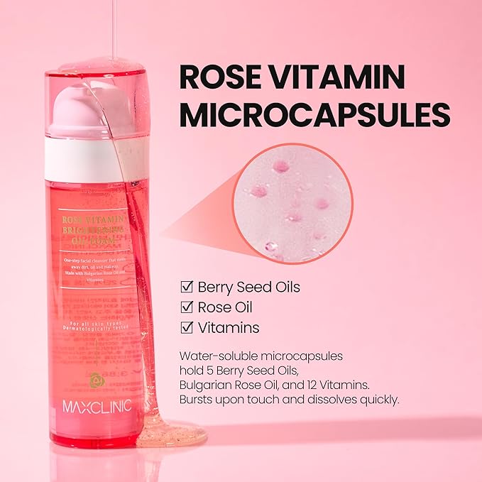 MAXCLINIC K Beauty Rose Vitamin Oil To Foam - Makeup Face Wash Cleanser