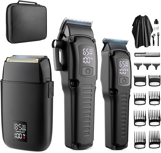 Zesuti Hair Clippers for Men,Cordless Beard Trimmer Electric Shavers Set