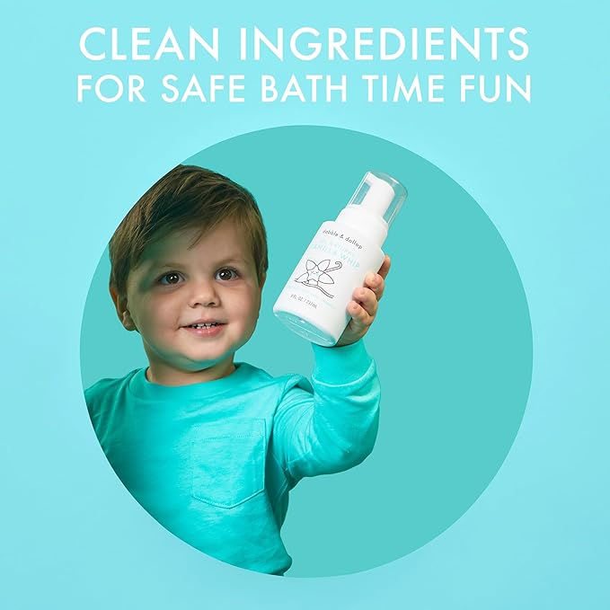 Dabble & Dollop Vanilla Kids 3-in-1 Foaming Body Wash, Shampoo & Bubble Bath – Tear-Free, Gentle, Natural-Origin, Hypoallergenic and Safe for Sensitive Skin (8 fl oz, Pack of 2)