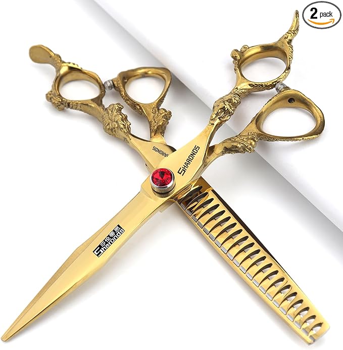 AXEMOORE 6/7/8/9 inch Scissors Professional Haircut (7 inch-2pc-A)