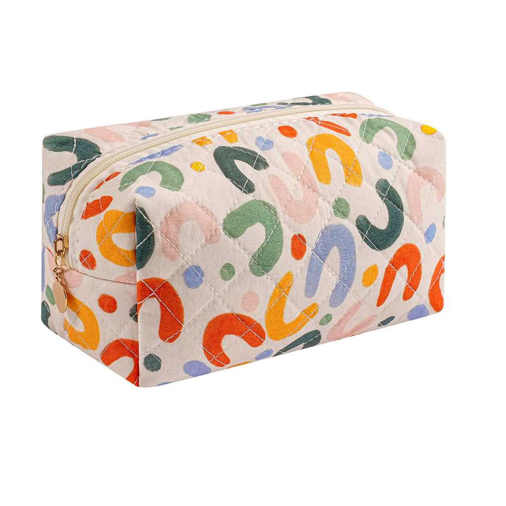 HHQQWZ Makeup Bag Travel Cosmetic Bag for Women Girls, Zipper Make Up Pouch, Floral Flowers Toiletry Organizer Makeup, Portable Storage Bag, Cosmetic Travel Cloth Bag (UU Colourful)