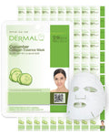 DERMAL Cucumber Collagen Essence Facial Mask Sheet 23g Pack of 100 - Soothing & Moisturizing, Redness & Sunburn Relief, Daily Skin Treatment Solution Sheet Mask