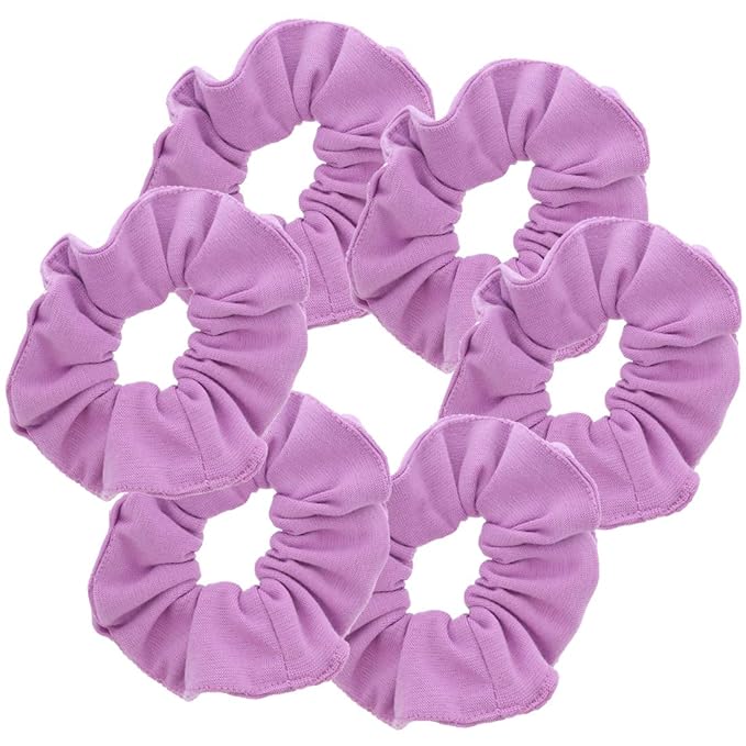 Motique Accessories Large Scrunchies for Women, Pack of 6, Lavender
