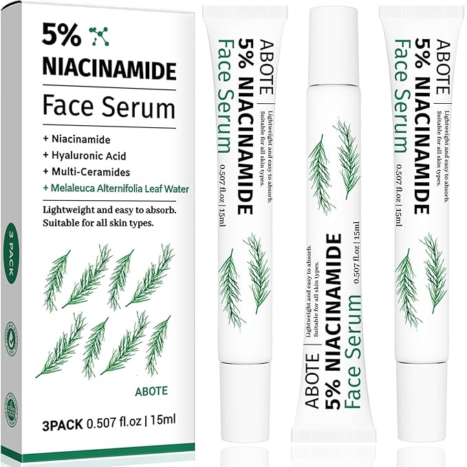 Travel Skincare 5% Niacinamide Serum with 1% Ceramide Complex | Deep Hydration | Soothes Skin (3 Pack 0.507 fl.oz | 15ml)