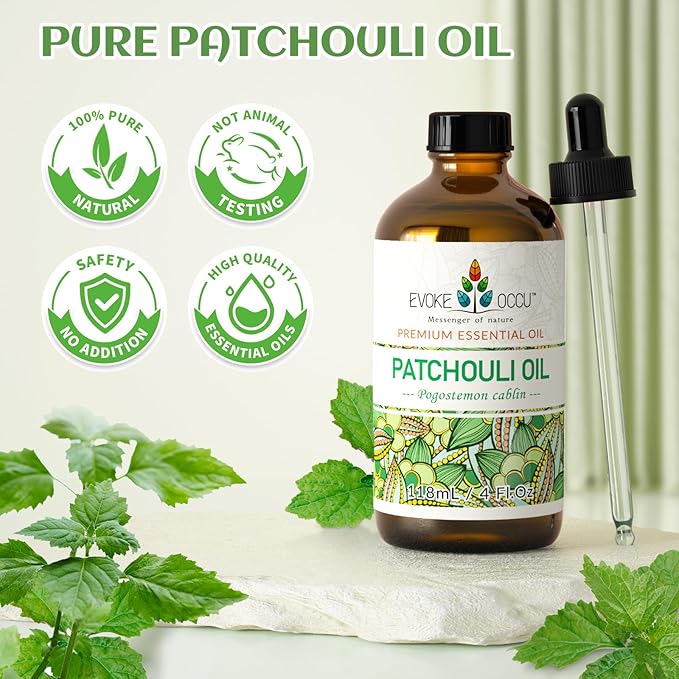 EVOKE OCCU Patchouli Essential Oil for Diffuser,Skin Care&Soap Making